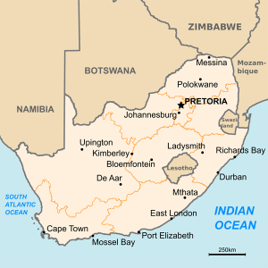 cartina del sudafrica